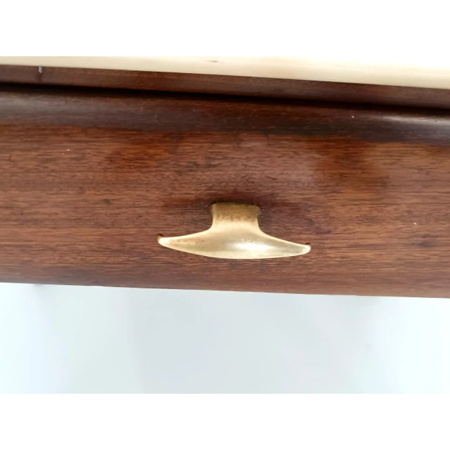 Glass and Marble Shelves Nightstand in the style of Giò Ponti, Italy, 1950s For Sale - Image 10 of 11