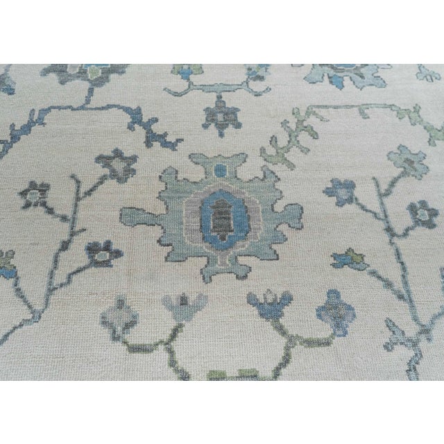 Turkish Oushak Rug 12'6" x 14'11" #20397 For Sale - Image 4 of 8
