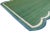 Mid-Century Modern Handmade Cotton Scalloped Rug, Forest Green with Cream and Blue Border - 8'x10' For Sale - Image 3 of 8