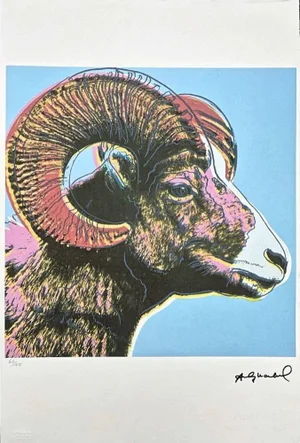 After Andy Warhol, Bighorn Ram Pink-Blue, 1980s, Lithograph