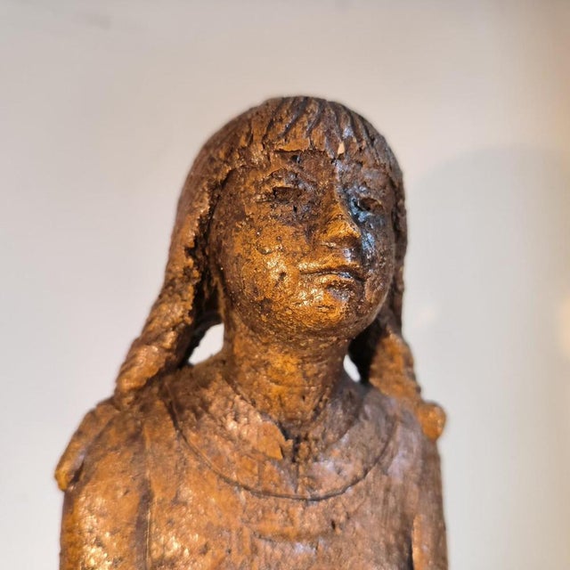 Metal Liège School Artist, Young Girl with Donkey, 1970, Terracotta For Sale - Image 7 of 13