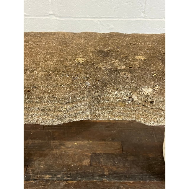 Mid 20th Century Vintage Faux Bois 3 Piece Cast Stone Adirondack Garden Bench For Sale - Image 5 of 5