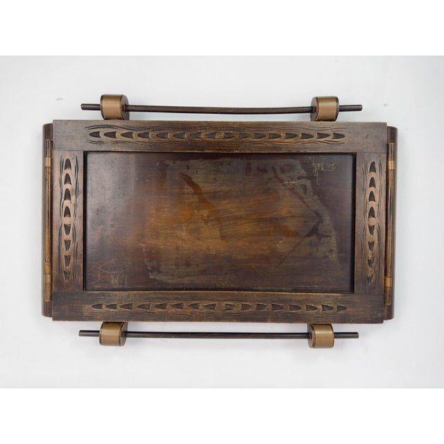 French Vintage Beech Bar Cart With Removable Tray, Mid-20th Century For Sale - Image 15 of 15