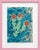 Ebru Flower Original Painting Blue and Red For Sale
