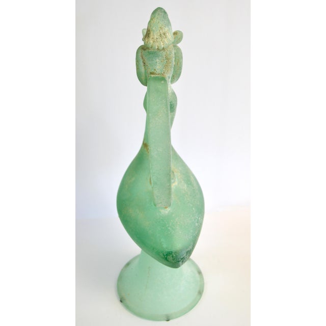 Mint 1960s Large Scavo Corroso Sculpture Decanter Jar Vase With Figural Nude Italy For Sale - Image 8 of 12