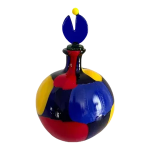 Multi Color Opaque Glass Murano Perfume Bottle