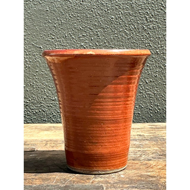 Vintage Original Studio Pottery Vase For Sale In West Palm - Image 6 of 12