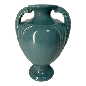 Royal Haeger Pottery Feather Plume Vase With Dark Teal Glaze
