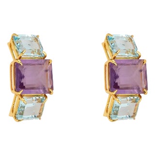 Annette Studs, Purple, Pierced For Sale