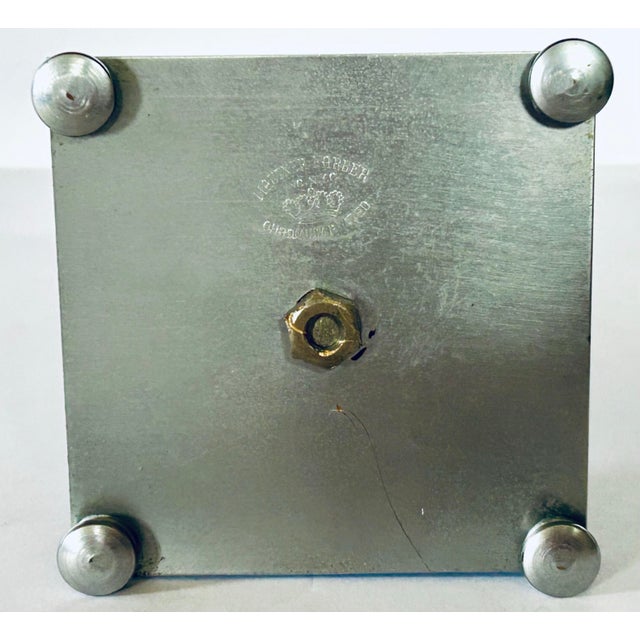 Art Deco Mautner Cobalt Glass & Chrome Farber Pair of Candle Holders, 1930s For Sale - Image 4 of 5