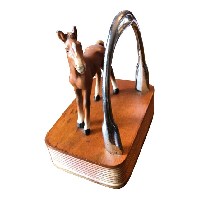 1960s Vintage Horse/Stirrup Napkin/ Letter Holder For Sale