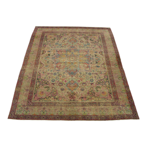 Mid 19th Century Persian Kerman Rug With Grand Floral Medallion, Circa 1850s