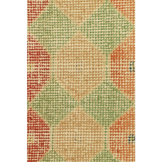 Mid-Century Modern Vintage Zeki Müren Rug in Green With Colorful Geometric Pattern From Rug & Kilim For Sale - Image 3 of 8