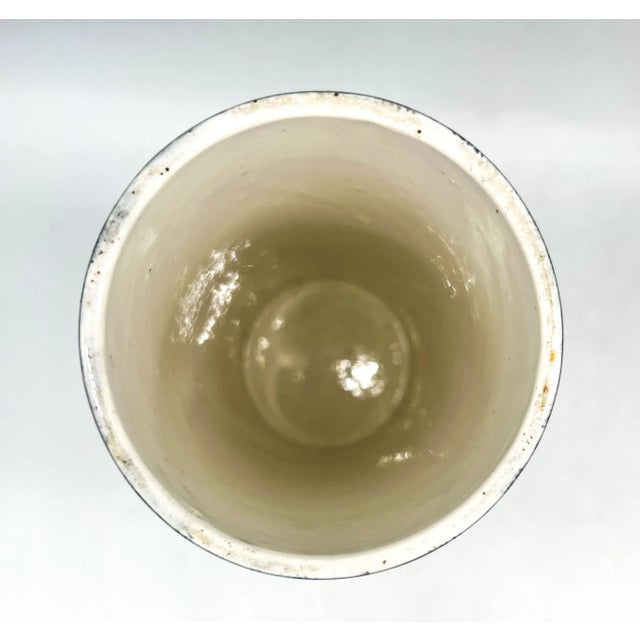 Gray Antique Prussian Hand-Painted Forest & Lake Ceramic Vase – Romantic / European Traditional For Sale - Image 8 of 10