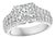 1 Ct Brilliant Round Center Diamond, 2 Ct 14 Karat White Gold Engagement Ring For Sale