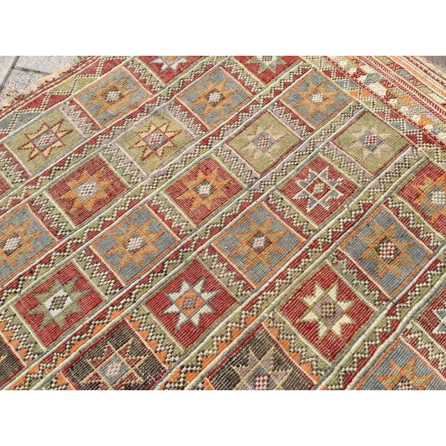 Mid-Century Modern Soft Color Vintage Turkish Kilim Rug - 71" X 109" For Sale - Image 3 of 8