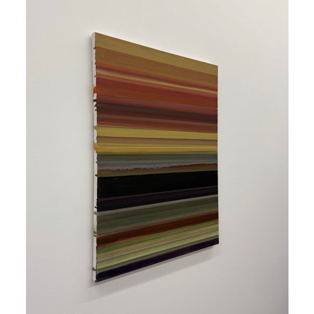 Contemporary Signed Striped Abstract Painting on Canvas For Sale - Image 4 of 6