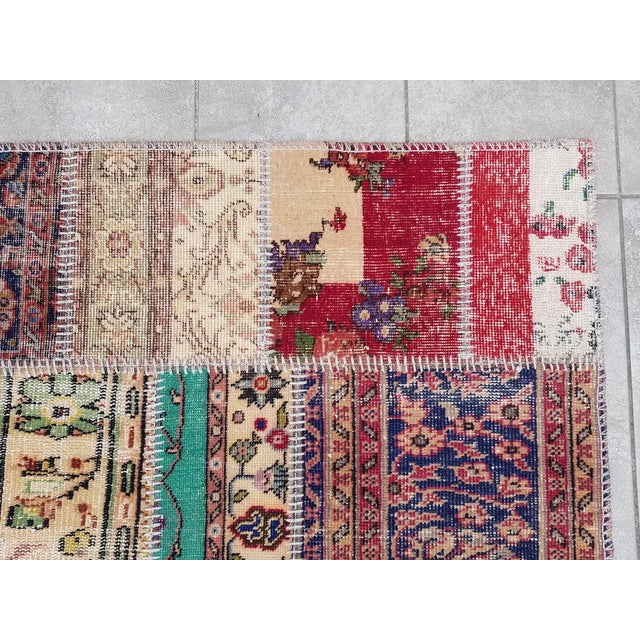 Red Vintage Oushak Area Runner For Sale - Image 8 of 10