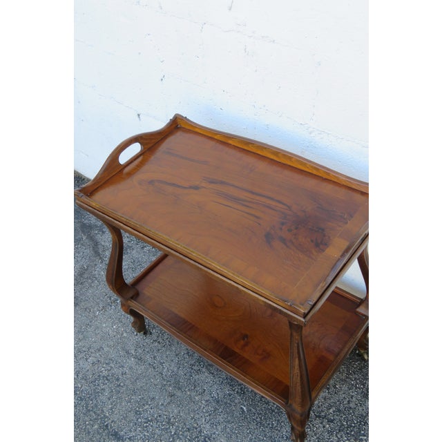 Traditional Two Tiers Bar Server Tea Coffee Cart With Removable Tray 6283 For Sale - Image 3 of 18