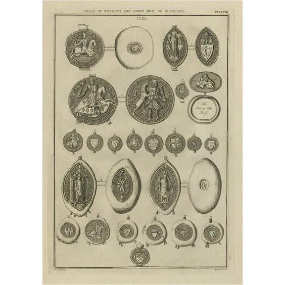 Thomas Astle, Seals of Nobility and Important Men of Scotland, 1792, Print For Sale