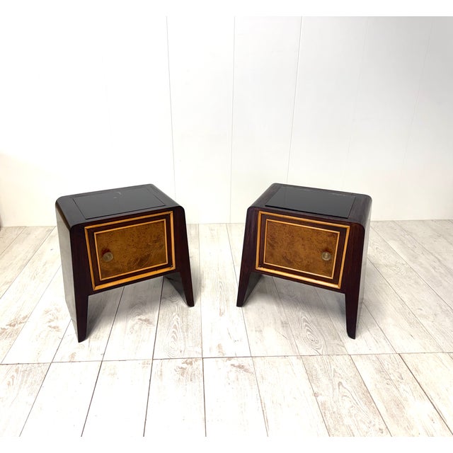 Bedside Tables in the style of to Paolo Buffa, 1950s, Set of 2, in Good conditions. Designed 1950 to 1959 This piece is...