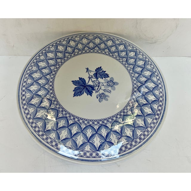 Spode Vintage 1970s Spode Geranium Blue Room Collection Cake Plate For Sale - Image 4 of 11