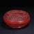 Red Cinnabar Lacquer Round Lidded Box With Kirin Relief Carving, Chinoiserie Decorative Trinket Box For Sale - Image 4 of 12