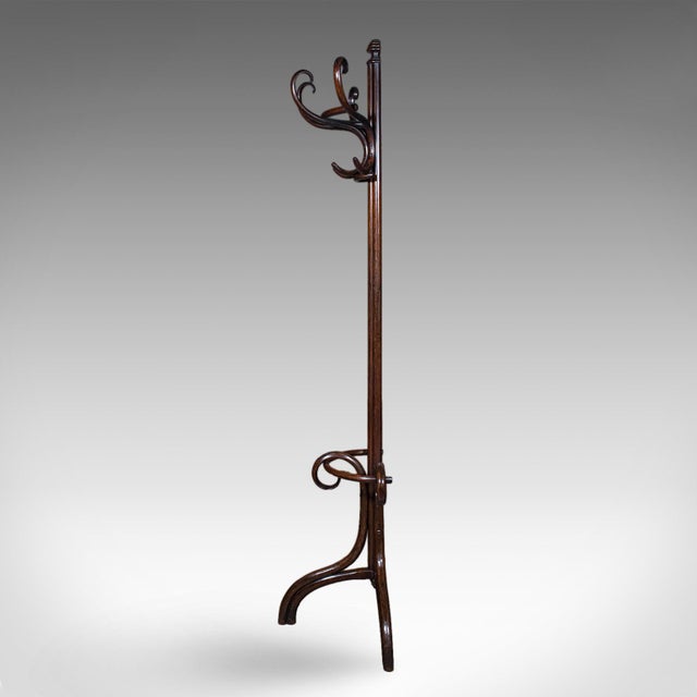 Early 20th Century Antique Half Hall Stand, Austrian, Bentwood, Coat Tree, Rack, Thonet, Victorian For Sale - Image 5 of 12