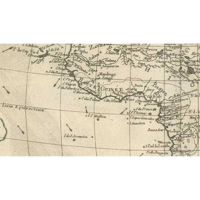 Cream Africa Map by Rigobert Bonne, 1780 For Sale - Image 8 of 10