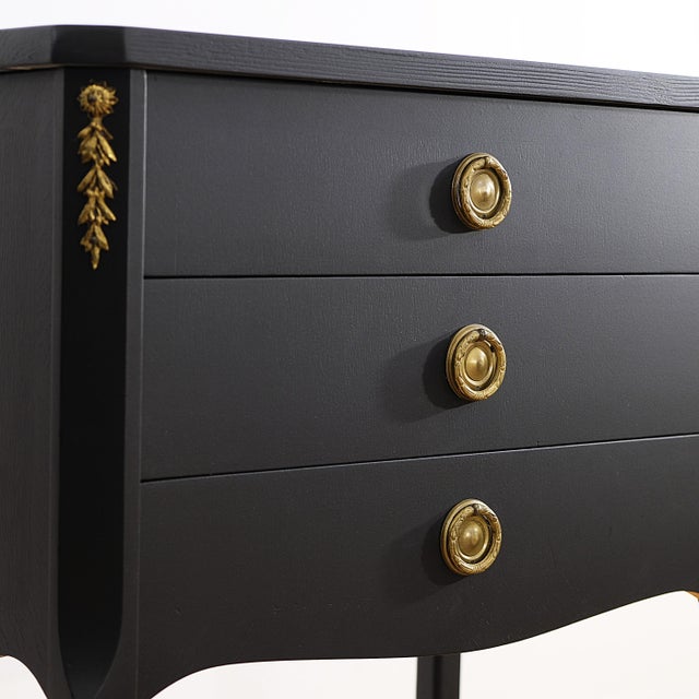 Black Vintage Gustavian Nightstands, 1950s, Set of 2 For Sale - Image 8 of 8