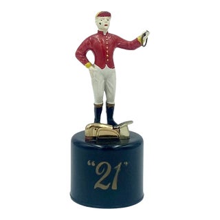 Vintage the "21" Club New York Restaurant Equestrian Horse Jockey Lighter For Sale