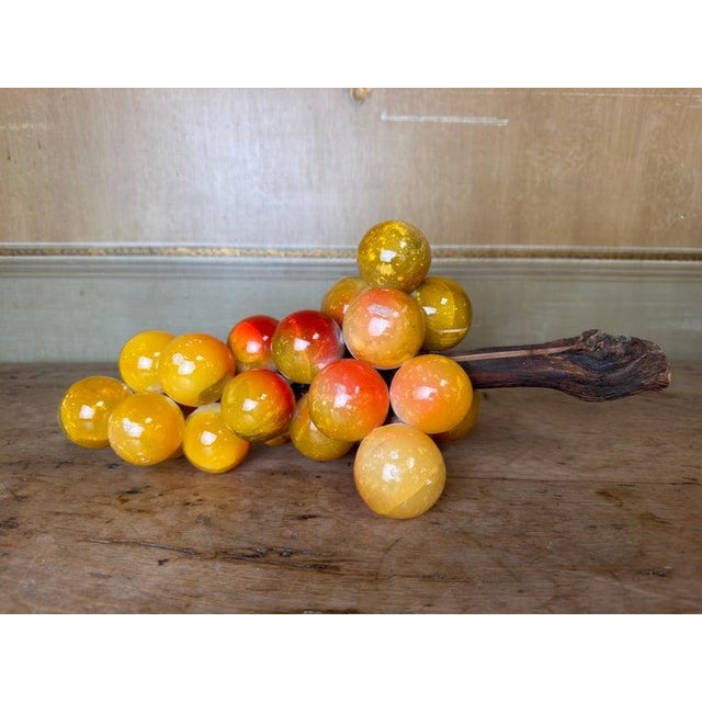 Large Vintage Italian Alabaster Grape Cluster Sculpture For Sale - Image 9 of 10
