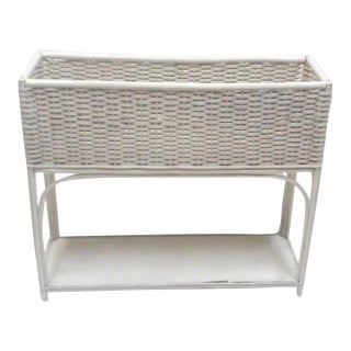 Vintage Victorian Style Wicker Rectangular Planter For Sale