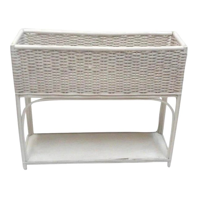 Vintage Victorian Style Wicker Rectangular Planter For Sale
