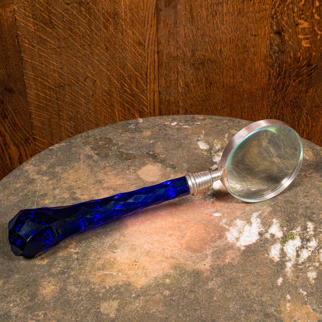 This is an antique scholar's magnifying glass. A French, silver plated needlework or reading magnifier, dating to the...