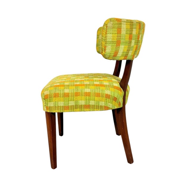 Set of Four Mid-Century Modern Walnut Dining Chairs With Curved Backrests For Sale - Image 4 of 8