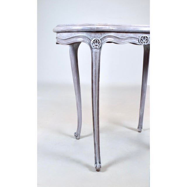 Louis XV Style Marble Top Kidney Shape Side Table For Sale - Image 9 of 12