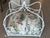 White Vintage Newly Finished Upholstered Metal Canopy Dog Pet Bed Palm Beach Pagoda For Sale - Image 8 of 12