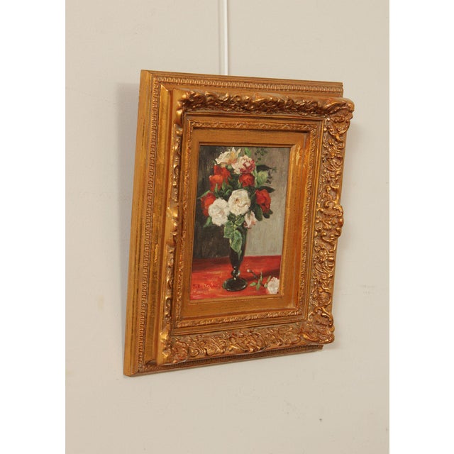 Traditional Jully Minno Framed Oil Painting, Rose Bouquet For Sale - Image 3 of 12
