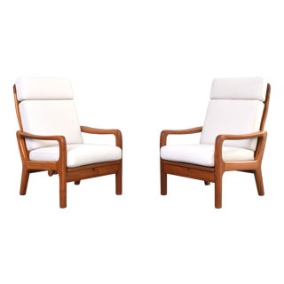 Mid-Century Modern Danish Teak Lounge Chairs by Juul Kristensen, 1960s, Set of 2 For Sale