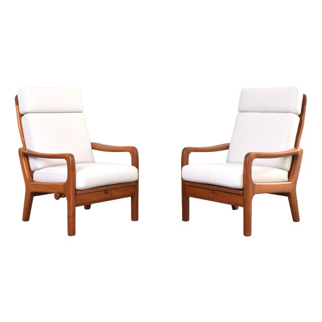 Mid-Century Modern Danish Teak Lounge Chairs by Juul Kristensen, 1960s, Set of 2 For Sale