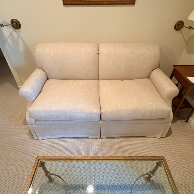 Linen O'Henry Loveseat For Sale - Image 8 of 9