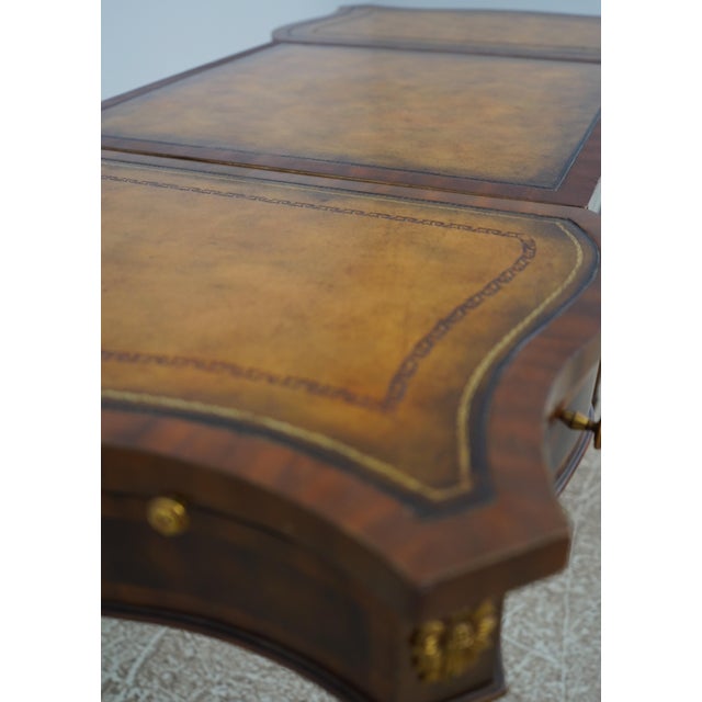 1990s Maitland Smith Leather Top Games Table For Sale - Image 5 of 18