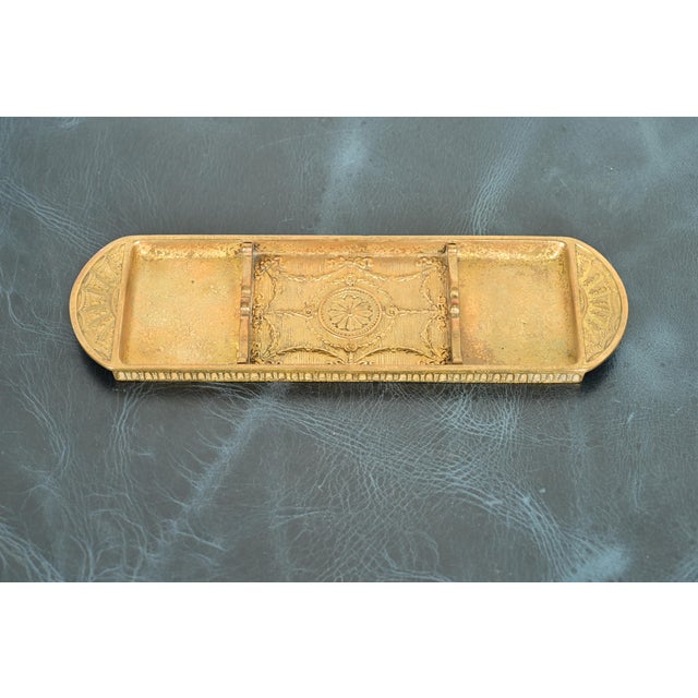 Tiffany Studios New York Adam Pattern Bronze Doré Pen Tray For Sale - Image 12 of 12