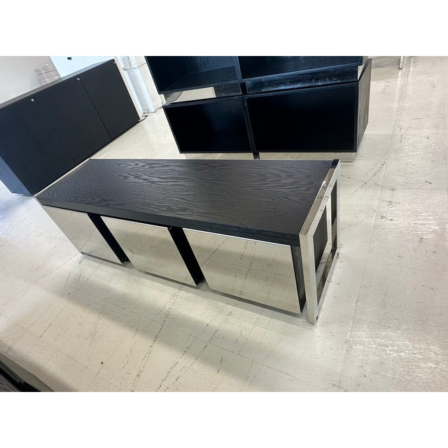 Perfect as a closet cabinet ! Armani Exchange Store Display Console – Modern Black Lacquer & Metal Retail Cabinet Direct...