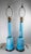 Early 20th Century Early 20th Century Pair of French Baby Sky Blue Opaline Glass Table Lamps For Sale - Image 5 of 14