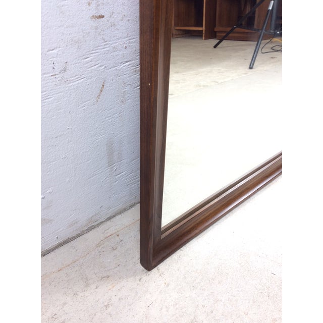 Wood Mid Century Modern Long Rectangular Mountable Wall Mirror Dresser Mirror For Sale - Image 7 of 18