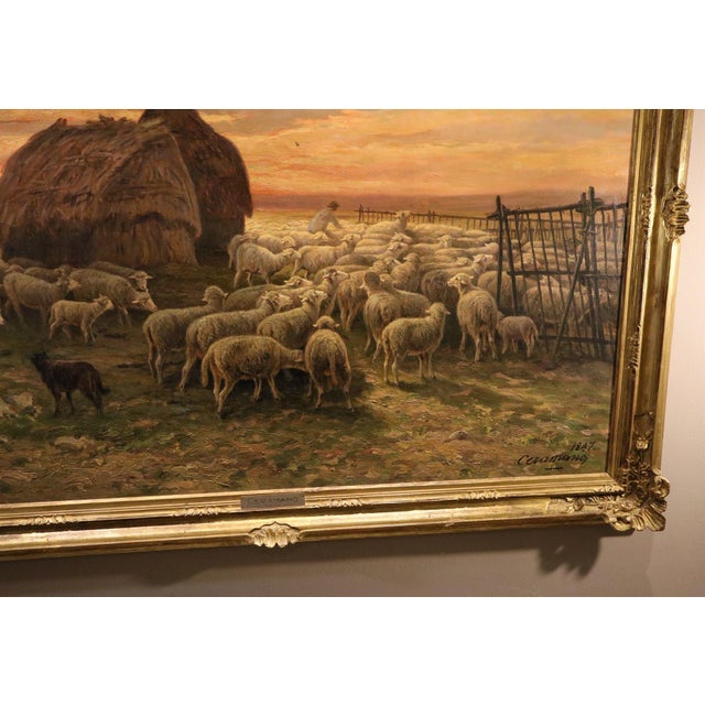 Late 19th Century Charles Ferdinand Ceramano, Landscape, 1897, Oil on Canvas For Sale - Image 5 of 12