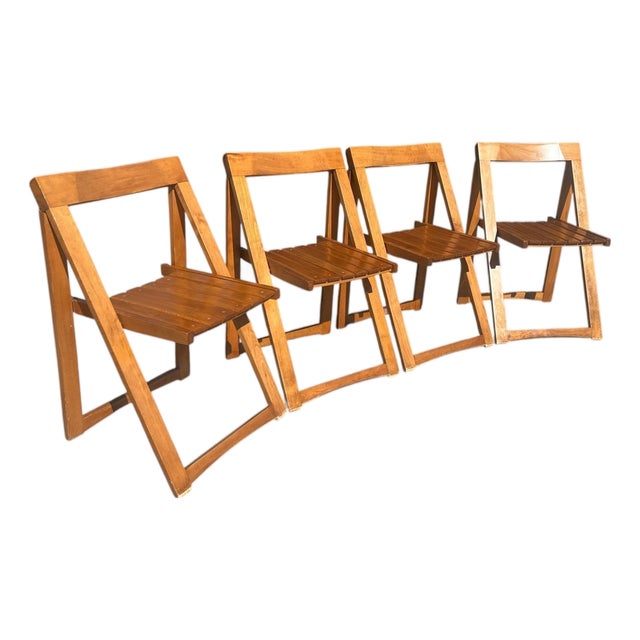 Set of 4 Aldo Jacober for Alberto Bazzani Folding Chairs For Sale
