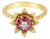 Medium Ruby Tulip Ring 14k Yellow Gold, Size 4 For Sale